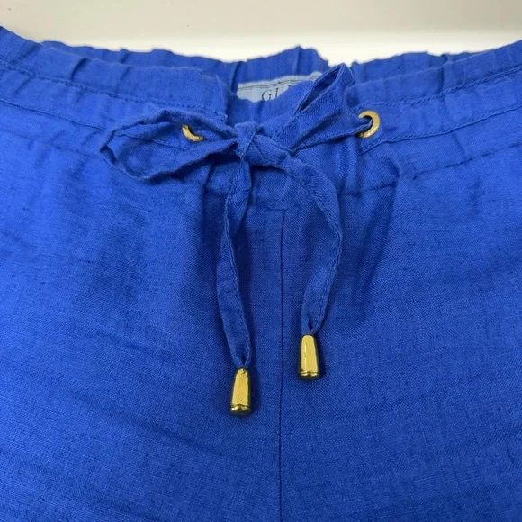 Guess Royal Blue Linen Shorts | Drawstring Waist | Size S | Like New - Picture 4 of 8